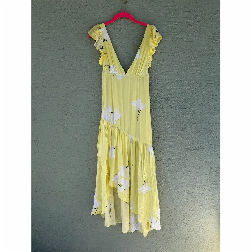 Free People She's A Waterfall Maxi Dress Women's Size 0 Yellow Floral